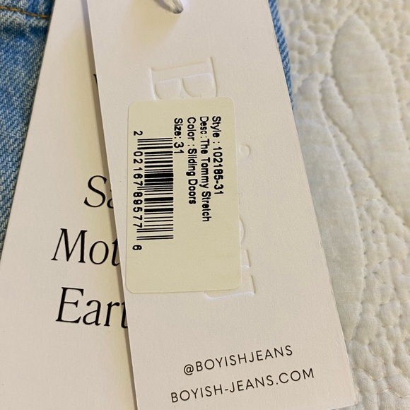 NWT Boyish by Her Tommy Stretch High Rise Straight Jeans Sliding Doors 31 - Picture 14 of 16